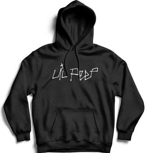 Felpa nera con cappuccio lil - felpa,